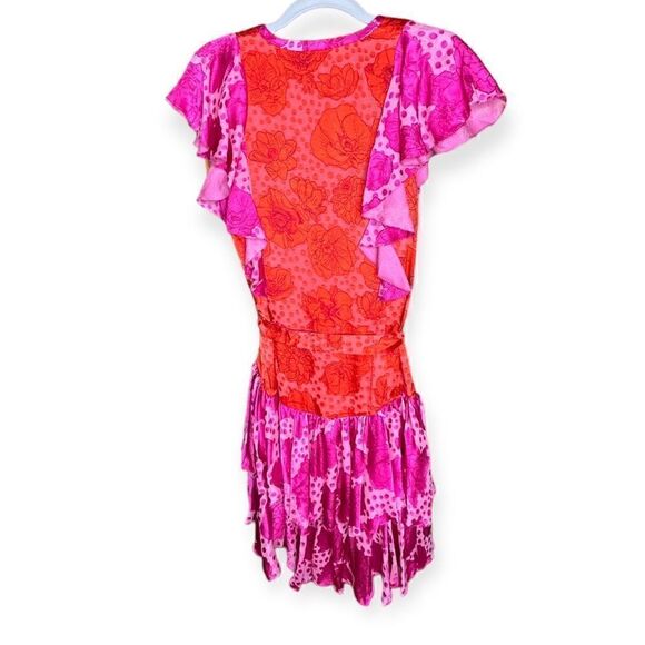 Le Superbe Aurora Flora Lil Flirt Mini Dress Sz 6 | Pink & Orange | NWT Designer - Picture 7 of 9